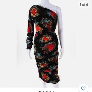Dolce & Gabbana Black and Red One-Shoulder Dress 40 It